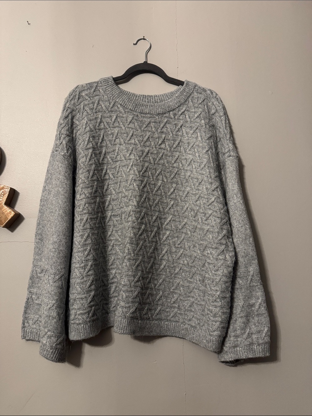 Falls Creek Light Gray Ribbed Knit Sweater size 2x